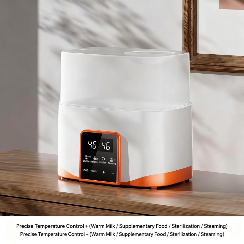 温奶器消毒四合一婴儿暖奶器自动恒温橙色