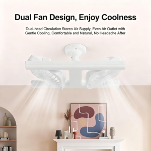 新款大风力静音双排风扇灯E27螺口